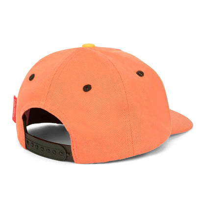 Boné infantil laranja com pala curva para skate Hello Hossy