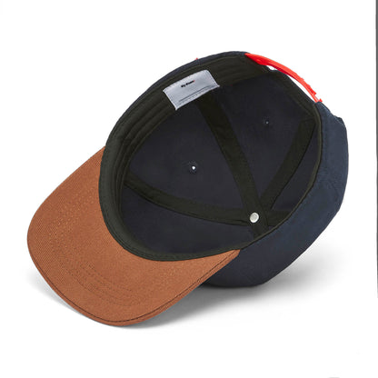Boné para criança azul, pala castanha curvada Hello Hossy