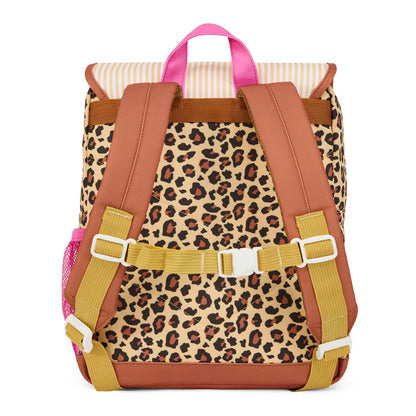Mochila infantil bege com estampado leopard e alças ajustáveis Hello Hossy