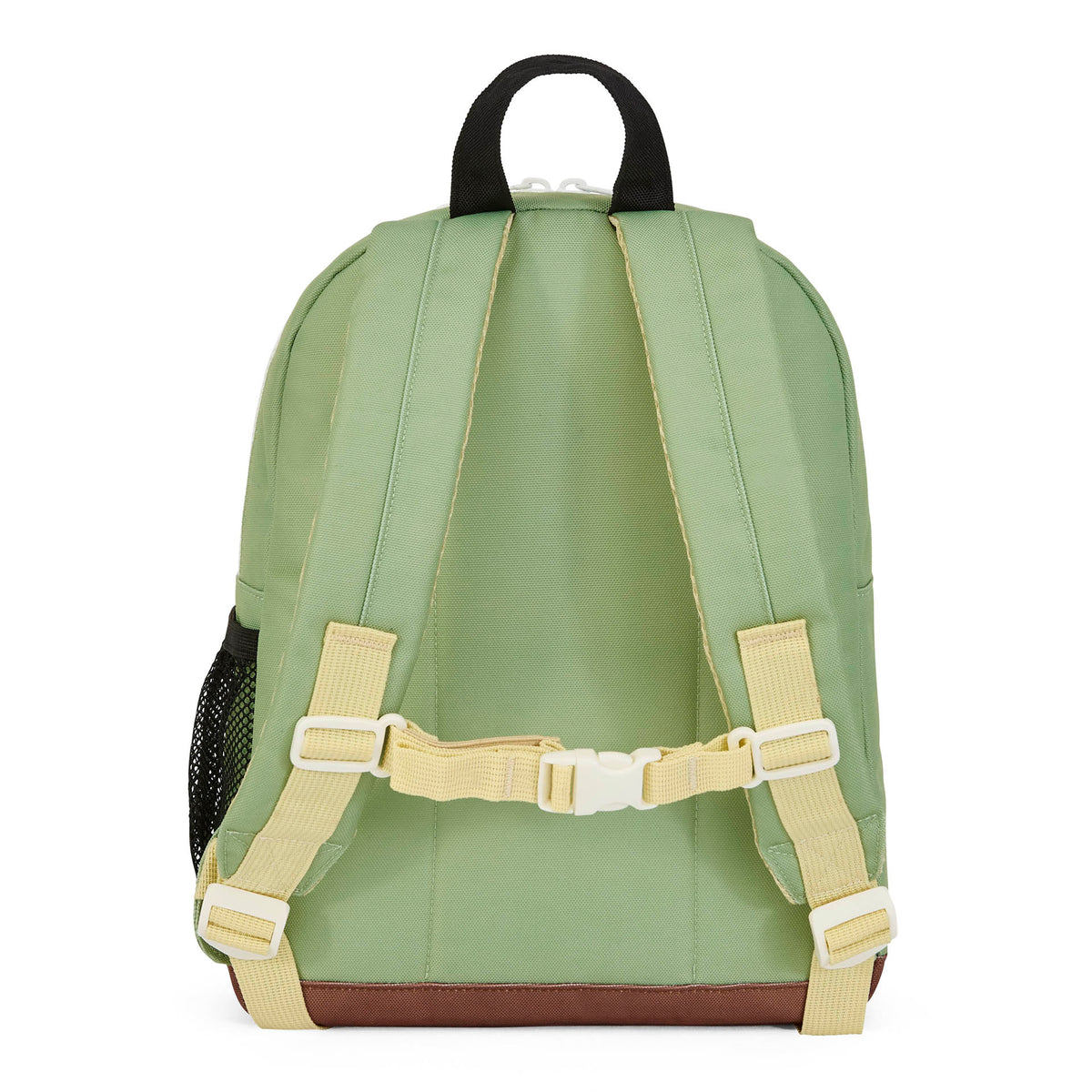 Mochila infantil verde, alças bege, base castanha Hello Hossy