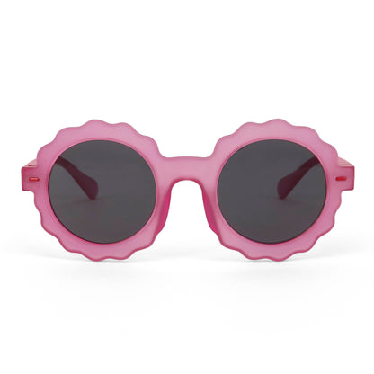 Óculos de sol infantis fuchsia, formato de flor, lentes escuras Hello Hossy