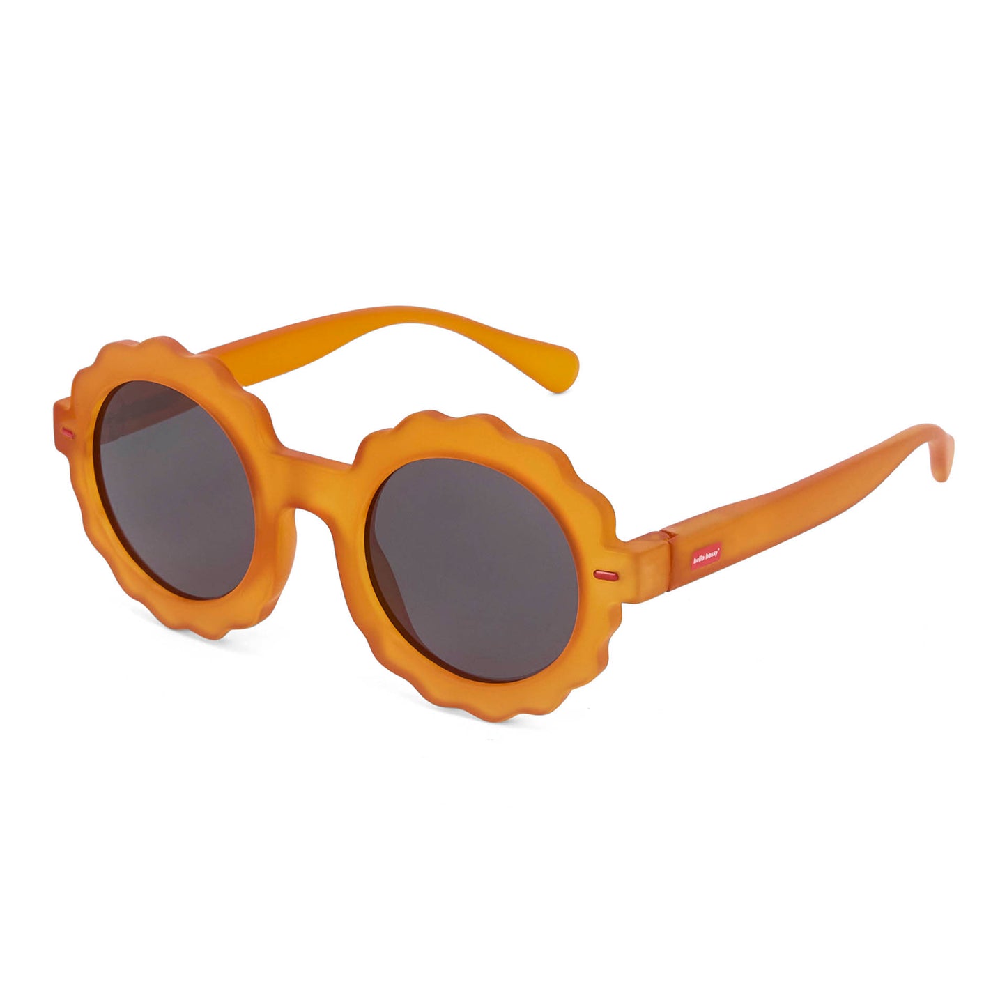 Óculos de sol infantis laranja em formato de flor, lentes escuras, Hello Hossy