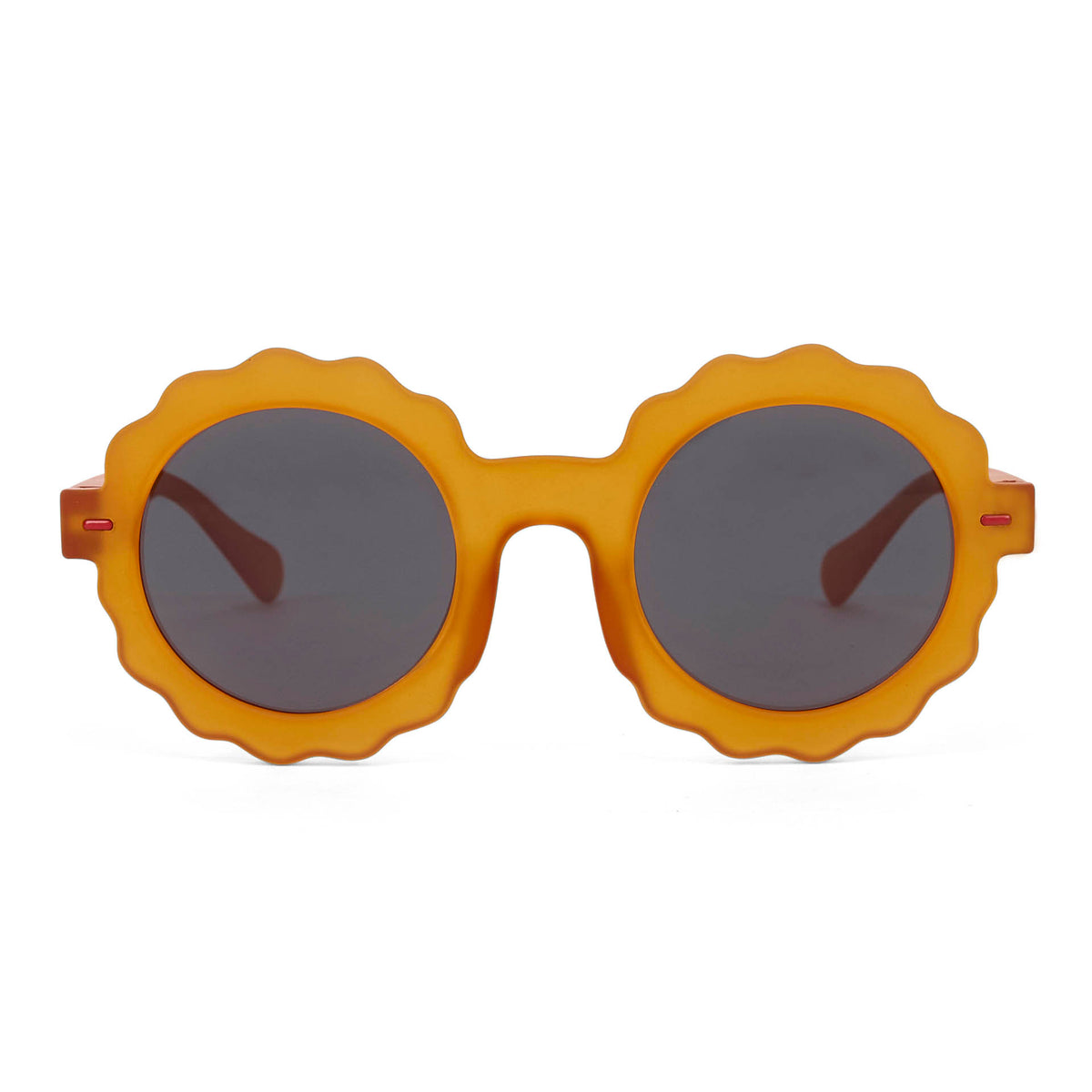 Óculos de sol infantis laranja em formato de flor, lentes escuras, Hello Hossy