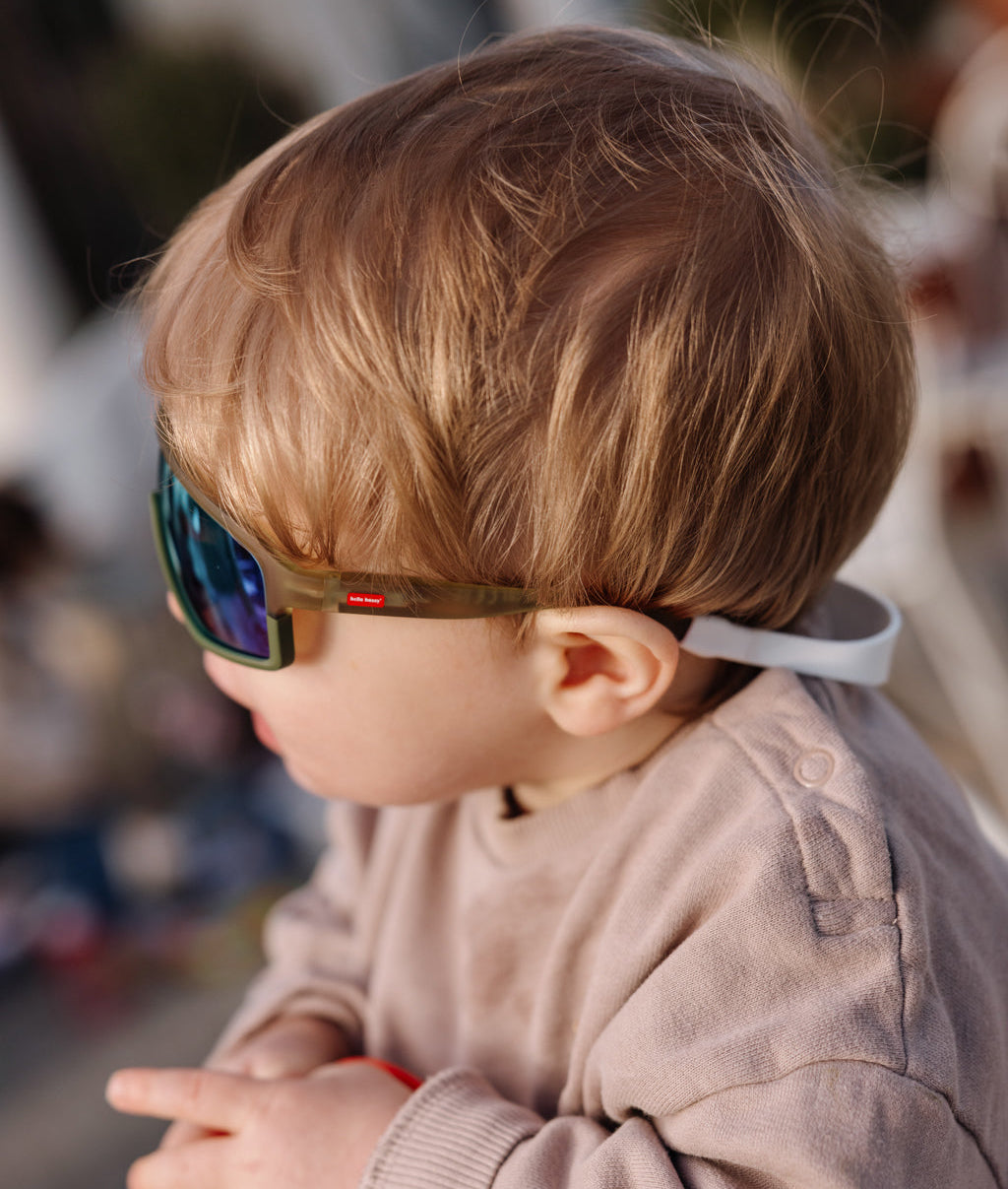Óculos de sol para criança verdes, estilo desportivo, lentes polarizadas Hello Hossy