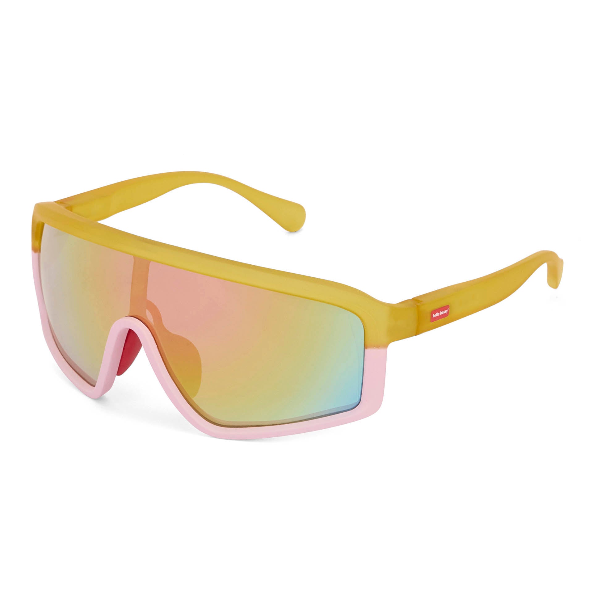 Óculos de sol infantis laranja e rosa, lentes espelhadas Hello Hossy