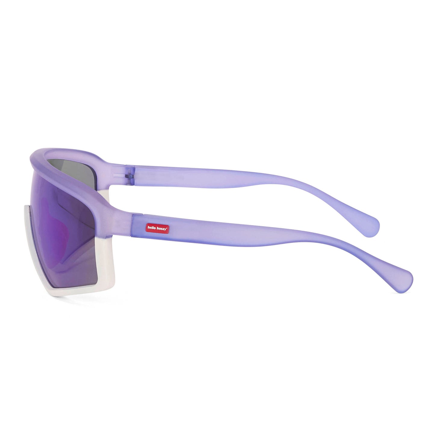 Óculos de sol infantis violeta e brancos, estilo desportivo Hello, armação mate Hossy