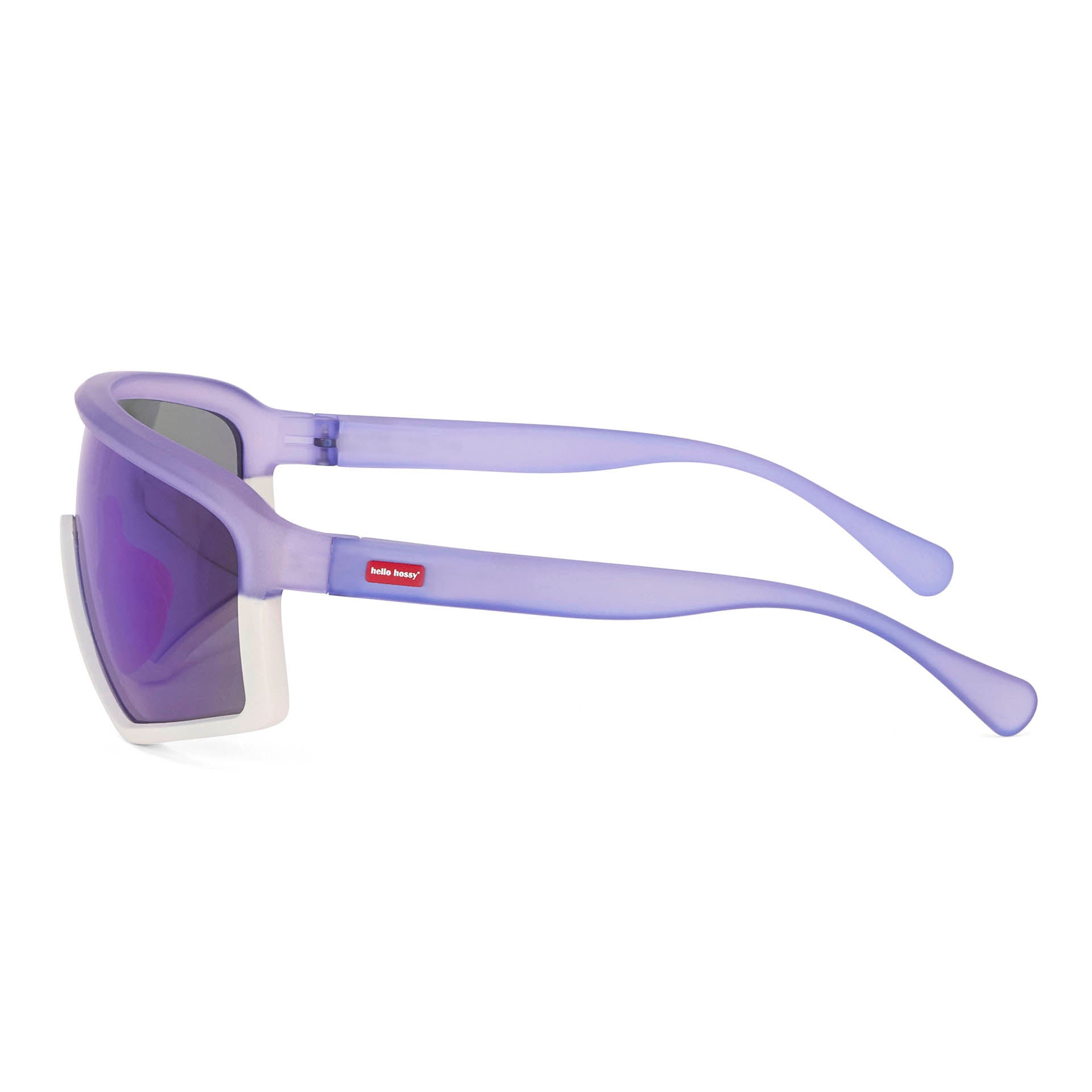 Óculos de sol infantis violeta e brancos, estilo desportivo Hello, armação mate Hossy