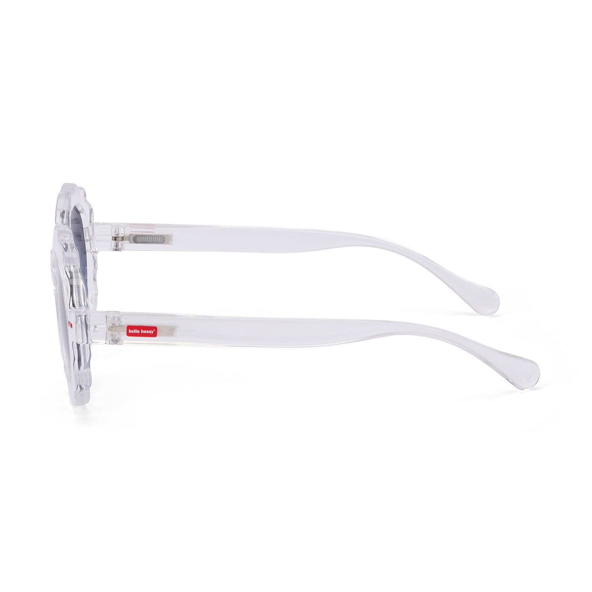 Óculos de sol infantis brancos transparentes em formato de flor Hello Hossy