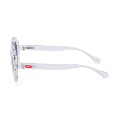 Óculos de sol infantis brancos transparentes em formato de flor Hello Hossy