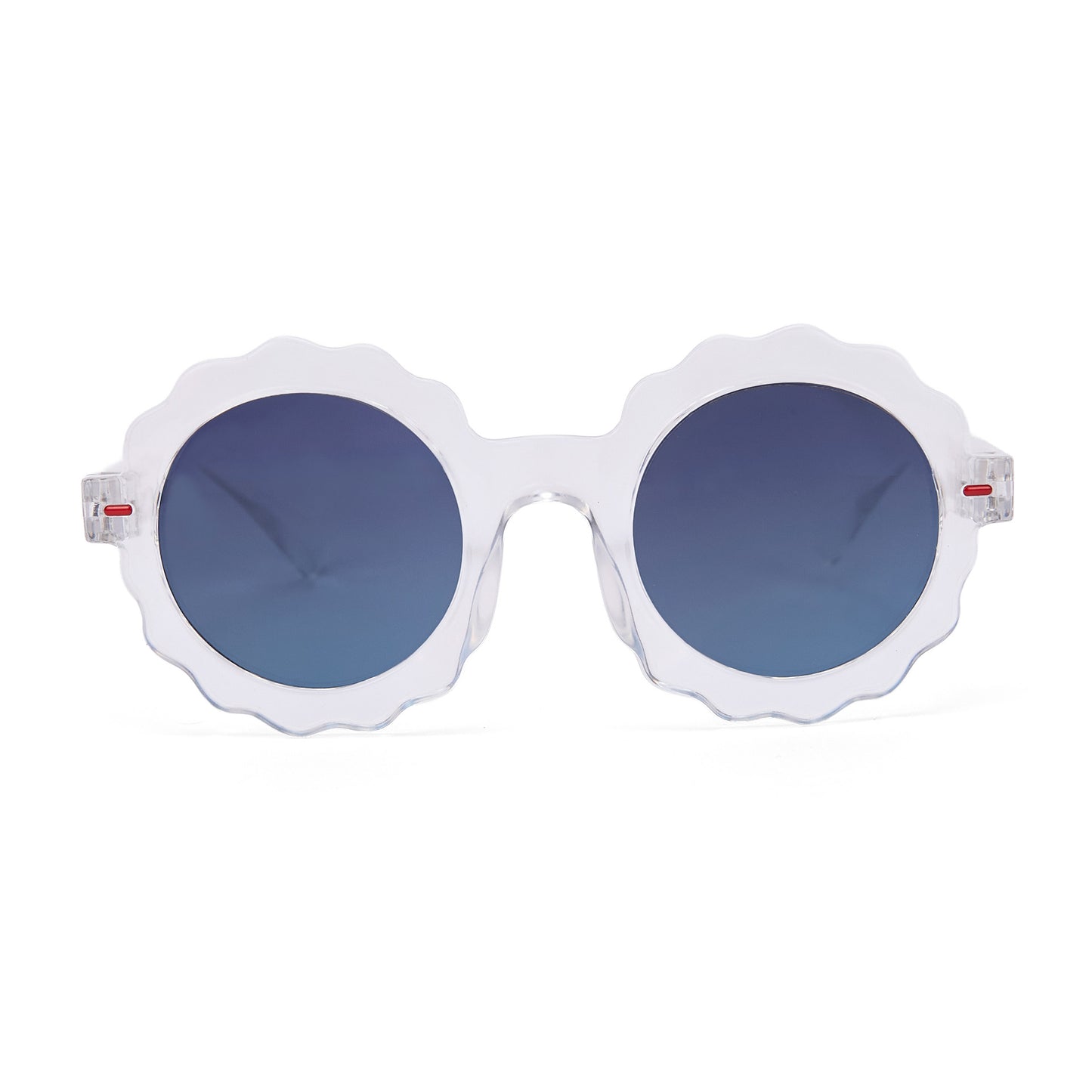 Óculos de sol para criança brancos, formato de flor, lentes escuras, Hello Hossy