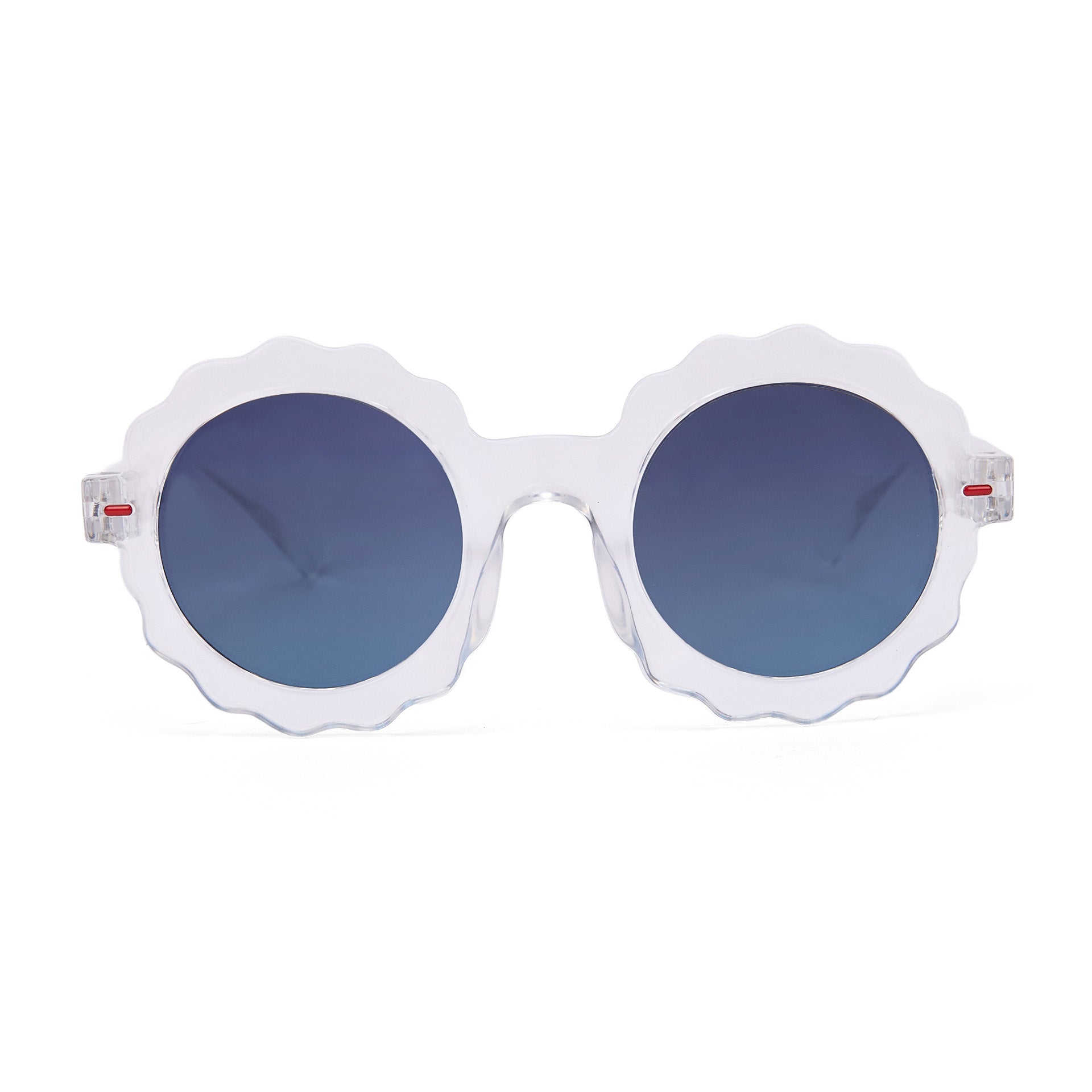 Óculos de sol para criança brancos, formato de flor, lentes escuras, Hello Hossy