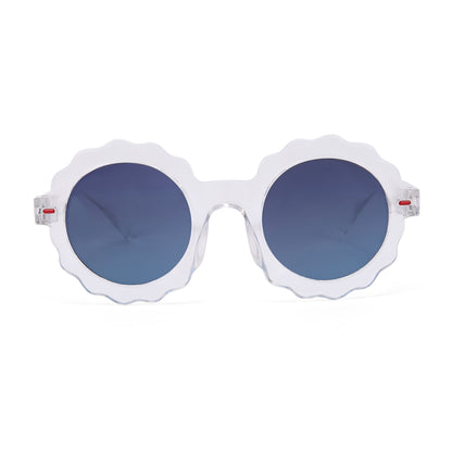 Óculos de sol para criança brancos, formato de flor, lentes escuras, Hello Hossy