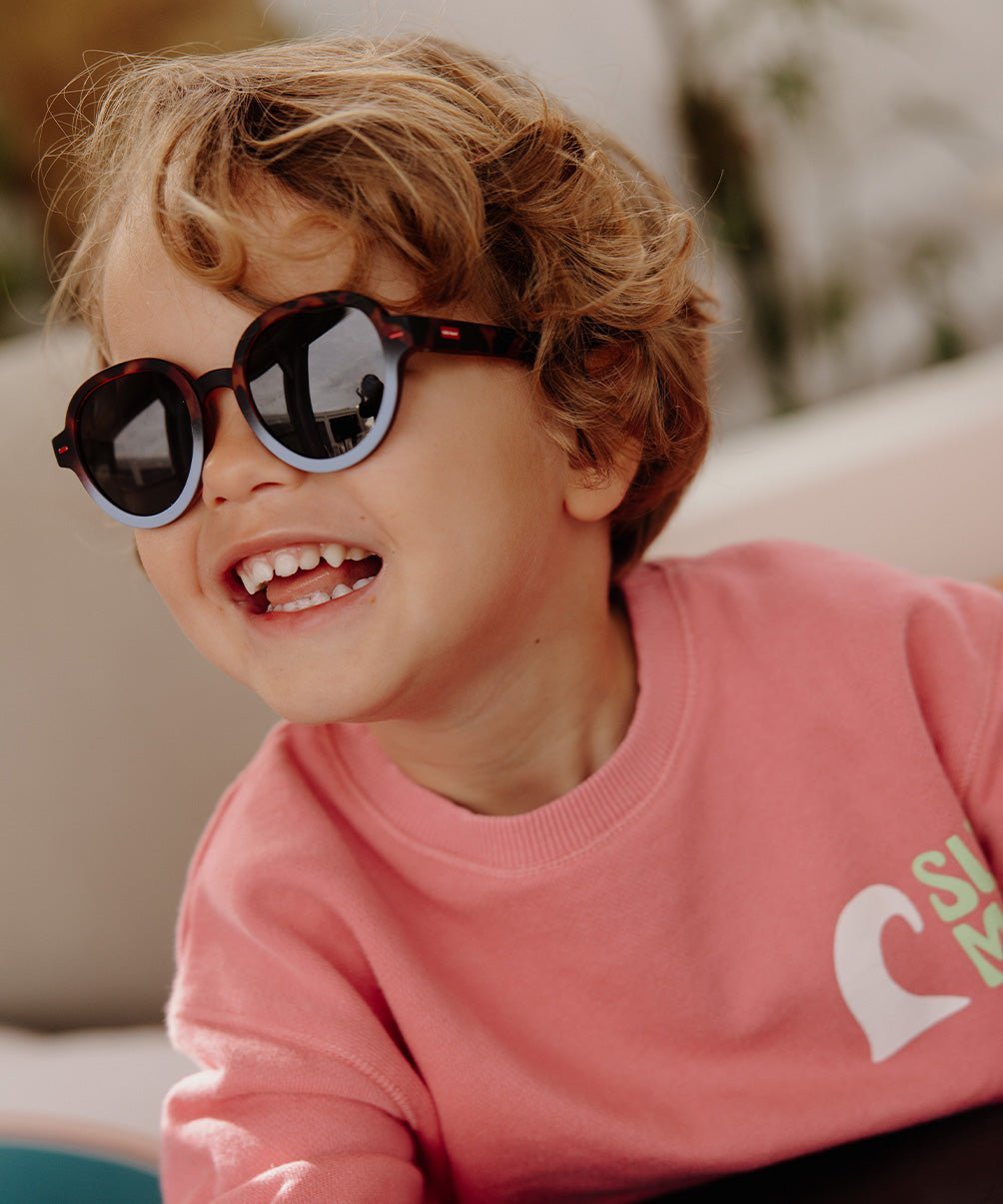 Óculos de sol Megy Craky Blue para crianças e bebés, Cool Kids Only, Hello Hossy