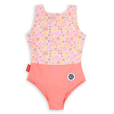 Fato de banho para menina Retro Flowers Anti-UV, de uma peça, Cool Kids Only!