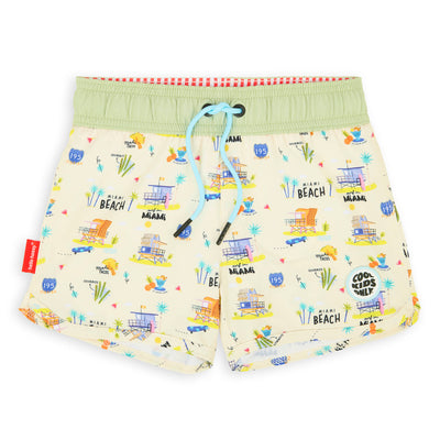 Fato de banho menino bege padrões USA cordão azul Hello Hossy