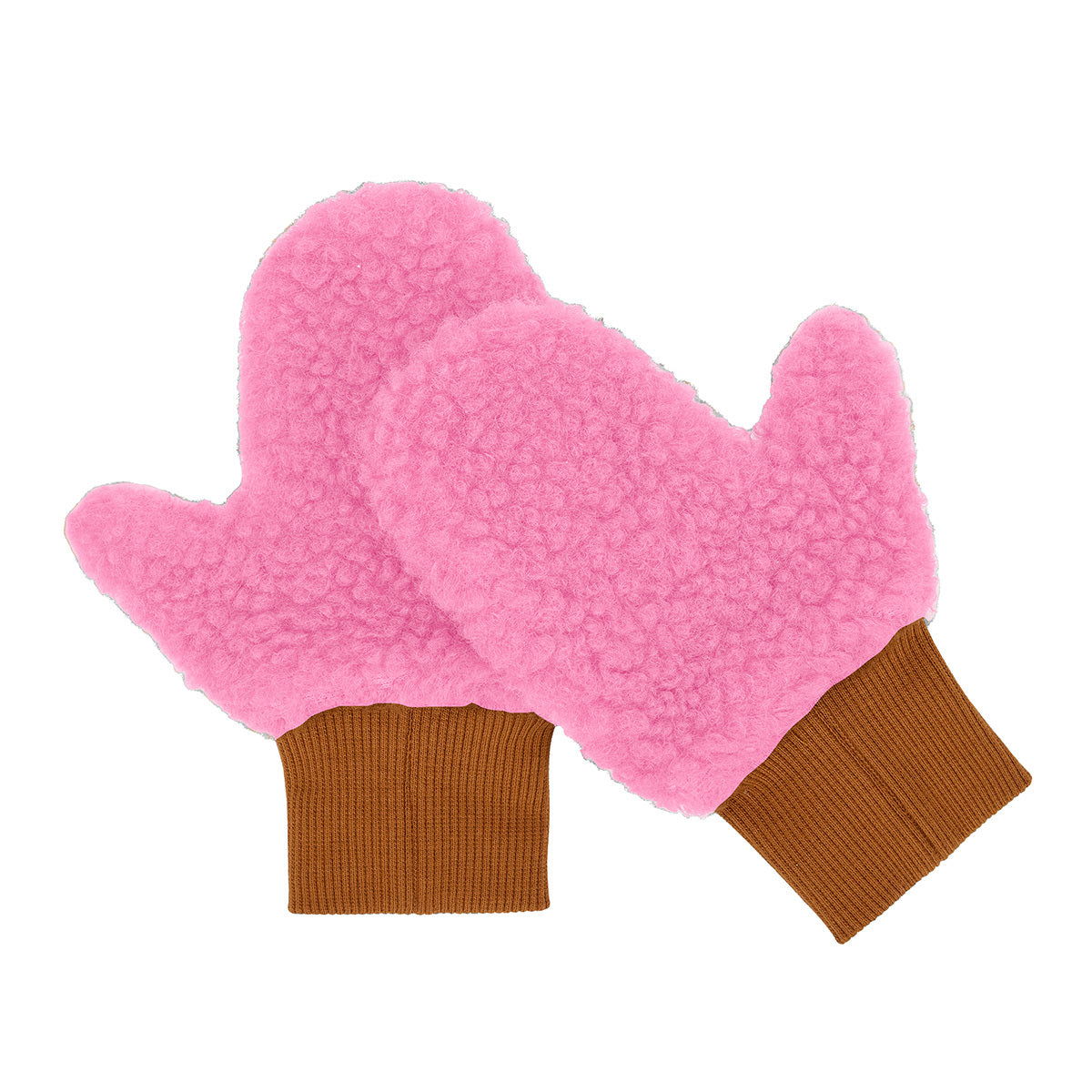 Luvas-múfla sherpa bicolor Heaty Kira para criança e bebé – vista plana - lado rosa