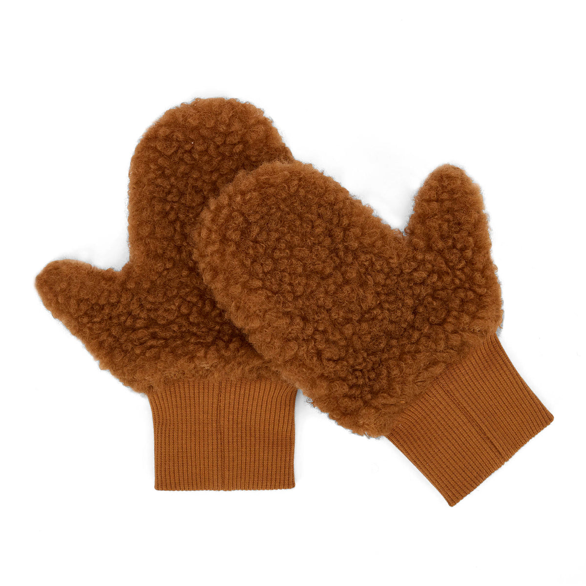 Luvas-múfla polares bicolores Heaty Sven para criança e bebé – vista plana - lado castanho