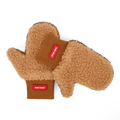 Luvas-múfla sherpa bicolor Heaty Sven para criança e bebé – vista plana - lado bege