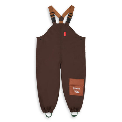 Calças impermeáveis com alças Peanut para criança – vista plana, de frente