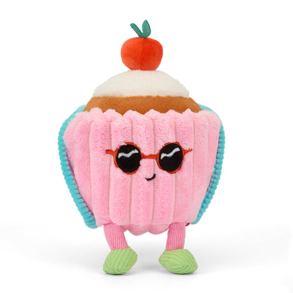 Peluche original para criança Hello Hossy em forma de bolo Cherry Cake – vista de frente, em pé