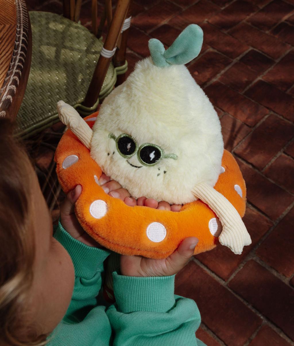 Peluche limão Lemon Splash com óculos de sol verdes e boia laranja às bolinhas - brinquedo original - Hello Hossy