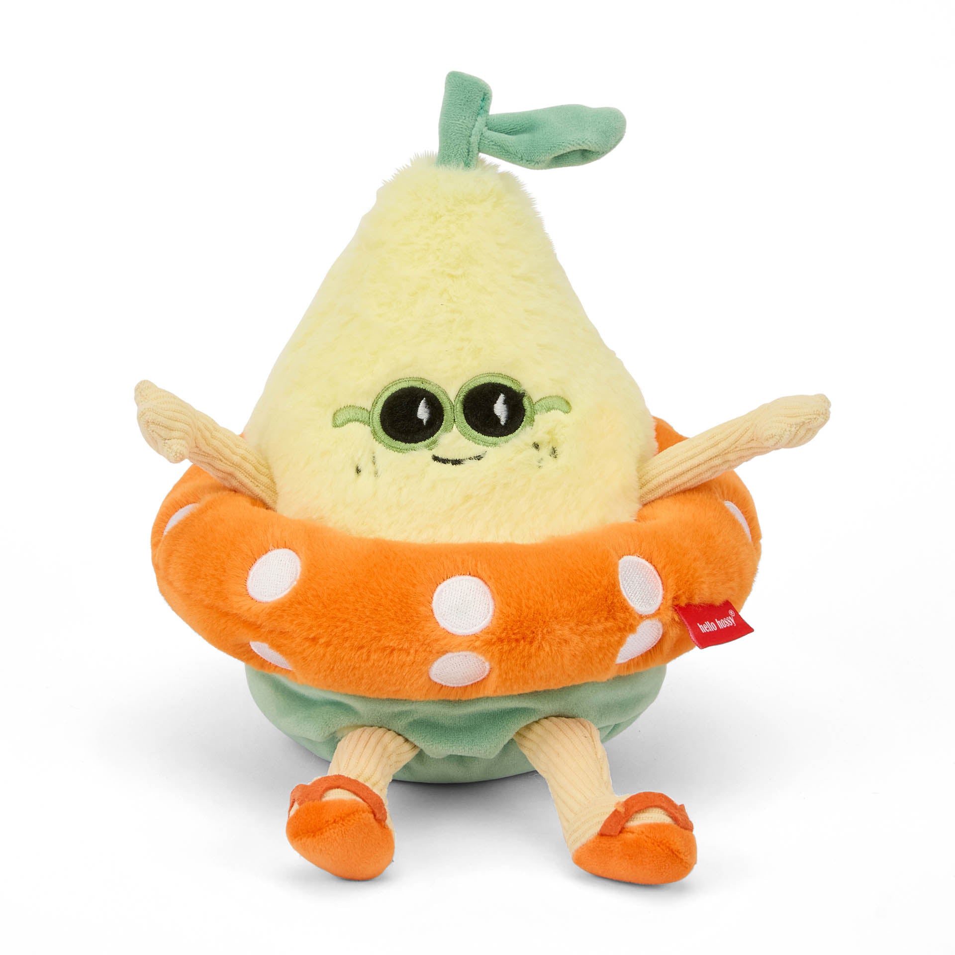 Peluche original para criança Hello Hossy em forma de limão Lemon Splash - vista de frente, pousada