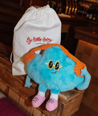 Peluche em forma de nuvem Rock N Cloud ao lado da sua bolsa reutilizável - foto de ambiente - Hello Hossy