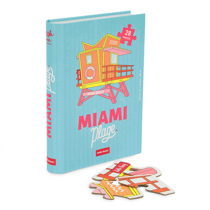 Puzzle para criança Hello Hossy em formato de livro – 28 peças – verso ilustrado com mensagem da marca – vista frontal
