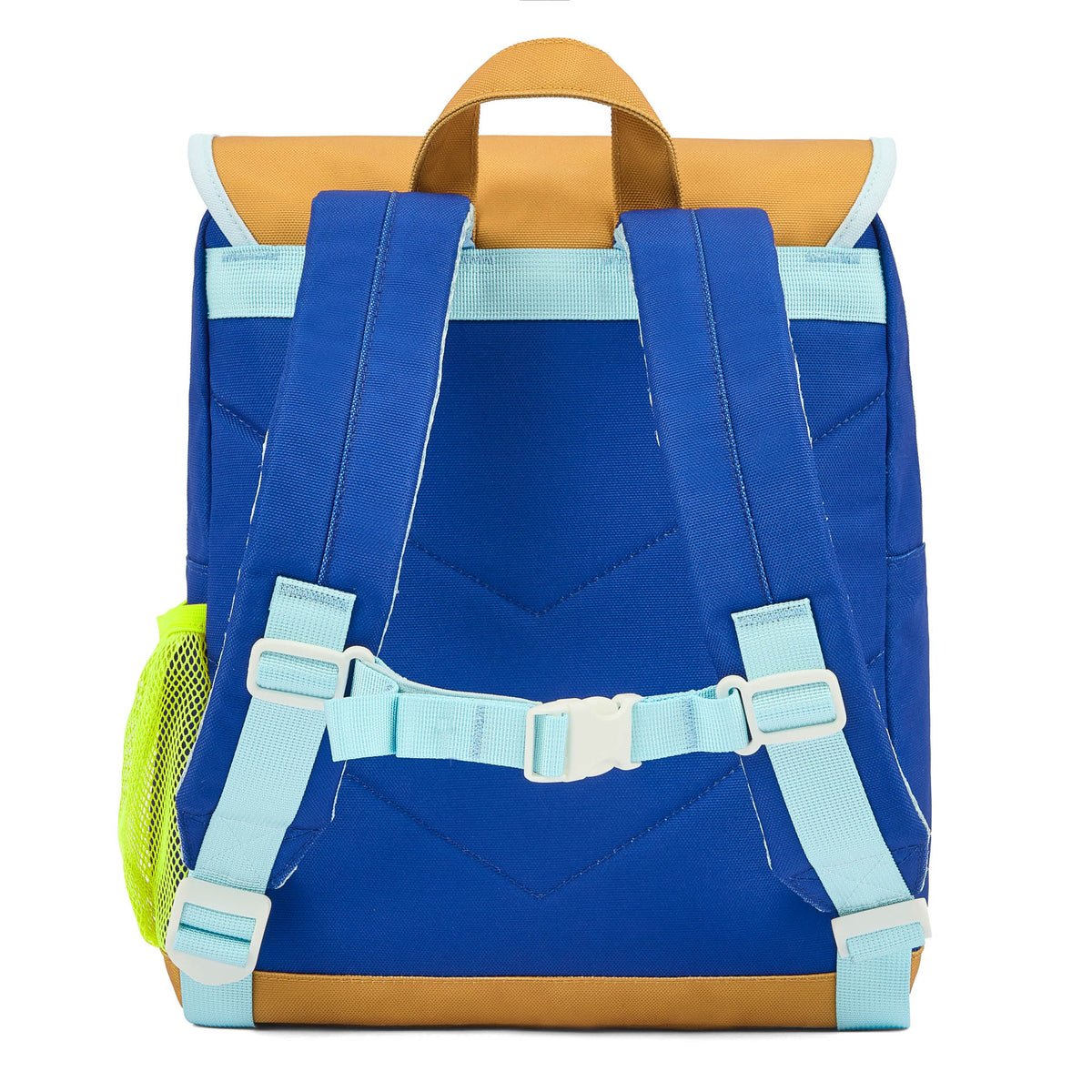 Mochila infantil azul-clara com alças ajustáveis verdes Hello Hossy