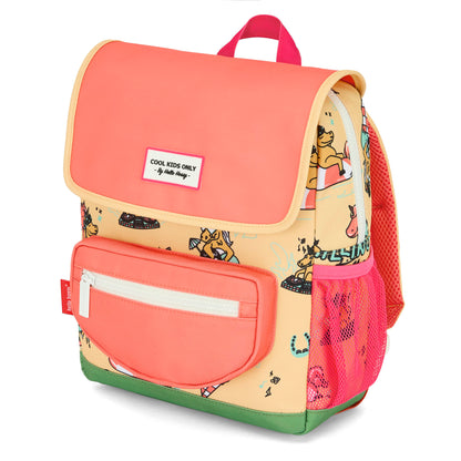 Mochila infantil amarela e rosa com estampado de unicórnio Hello Hossy