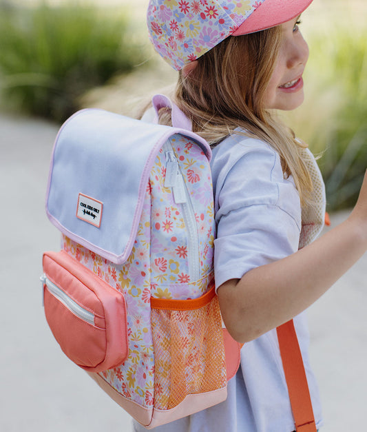 Mochila escolar para crianças Retro Flowers, ecorresponsável, a partir dos 2 anos, Cool Kids Only !