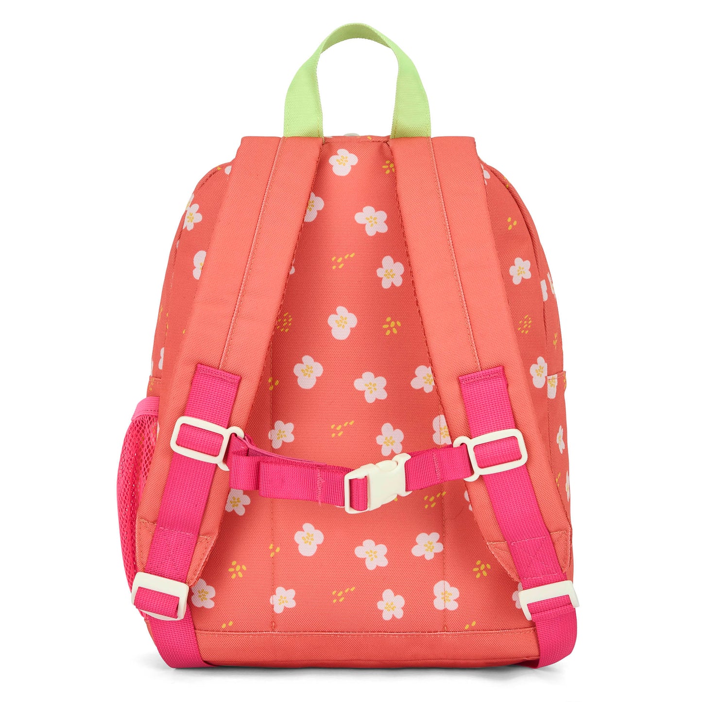 Mochila infantil coral com padrão de flores, alças acolchoadas Hello Hossy
