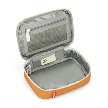 Saco de lanche infantil azul, interior cinzento, estojo com fecho éclair Hello Hossy