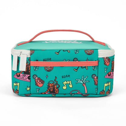 Saco de almoço infantil verde com padrões de animais coral Hello Hossy