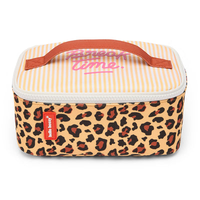 Saco de almoço para criança creme e castanho com padrão leopard Hello Hossy