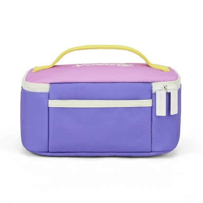 Saco de almoço infantil violeta e rosa com pega amarela Hello Hossy