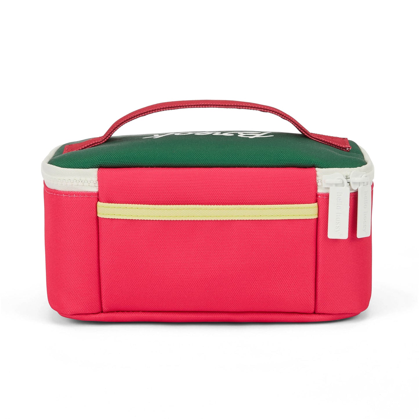 Saco de almoço infantil framboise verde, pega, fecho de correr Hello Hossy