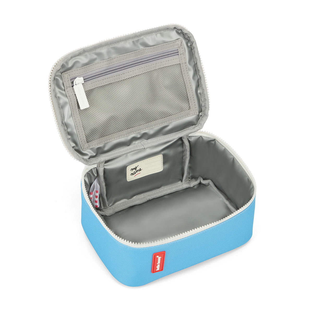 Saco de almoço azul para criança com interior isotérmico e bolso em rede Hello Hossy