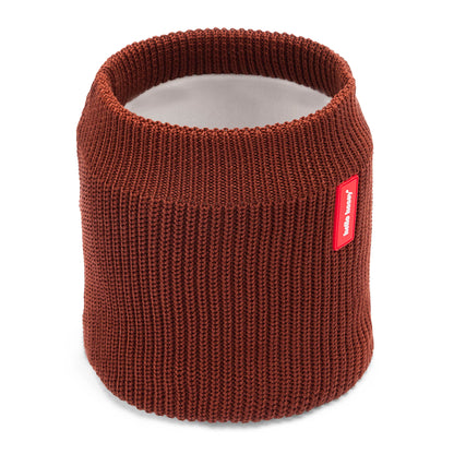 Snood infantil castanho, malha canelada, interior polar, Hello Hossy