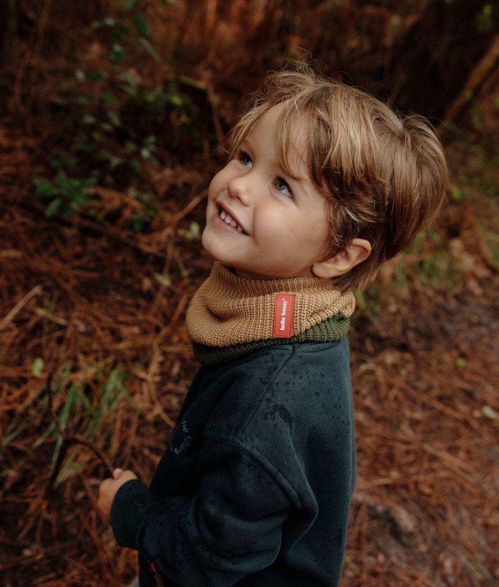 Snood Cocoon Pistachio para crianças e bebés, Cool Kids Only, Hello Hossy