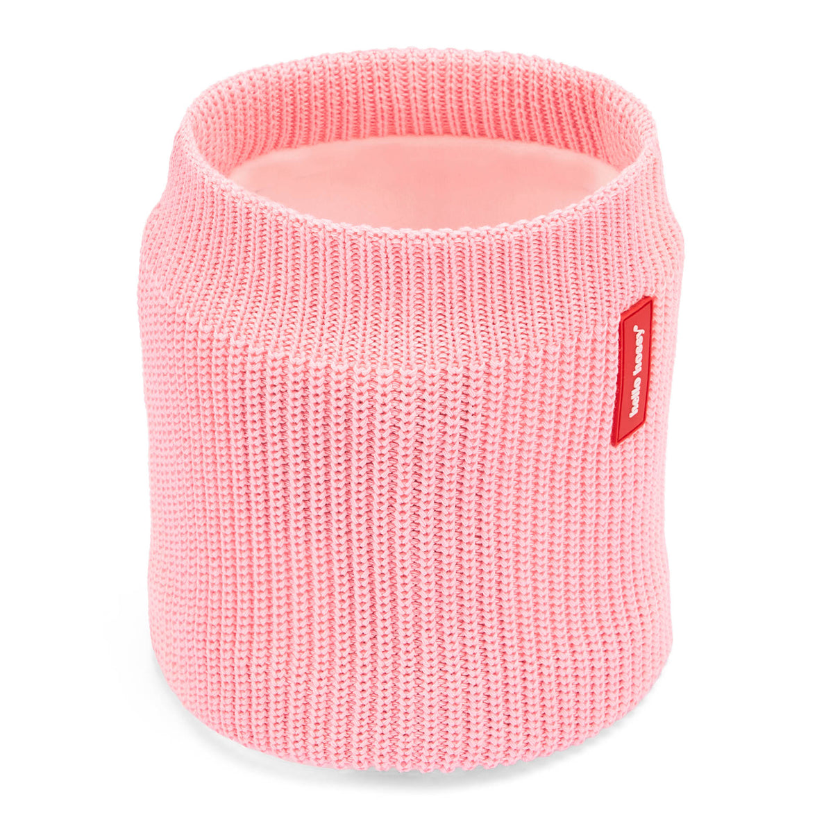 Snood para criança rosa, malha, forro polar, etiqueta vermelha Hello Hossy