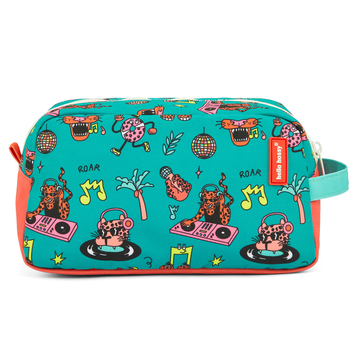 Nécessaire infantil verde com padrões de música Hello Hossy