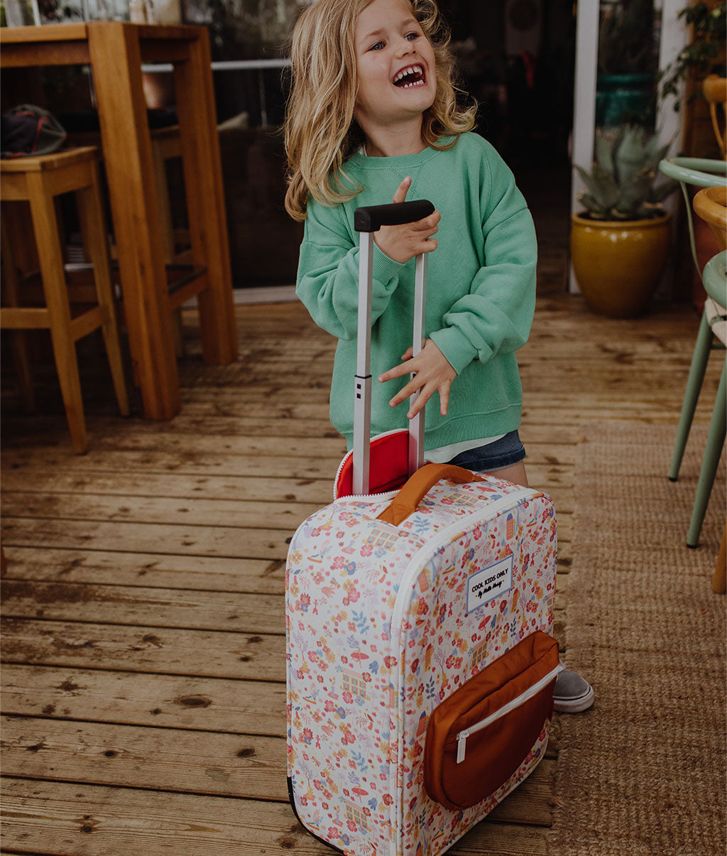 Mala de viagem infantil Dried Flowers, formato de cabine, com rodas, Cool Kids Only!