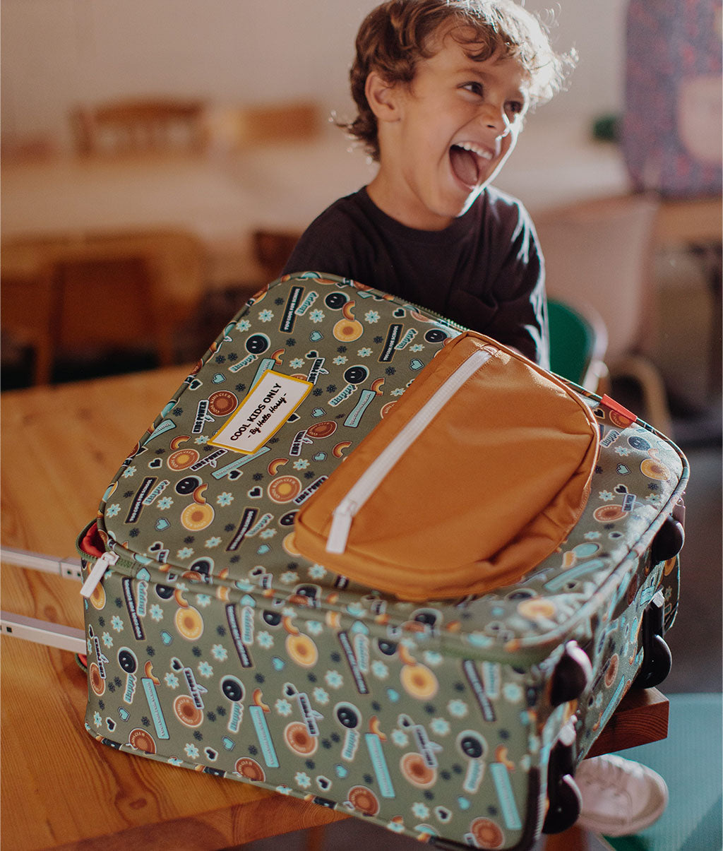 Mala de viagem infantil Smiley, formato de cabine, com rodas, Cool Kids Only!