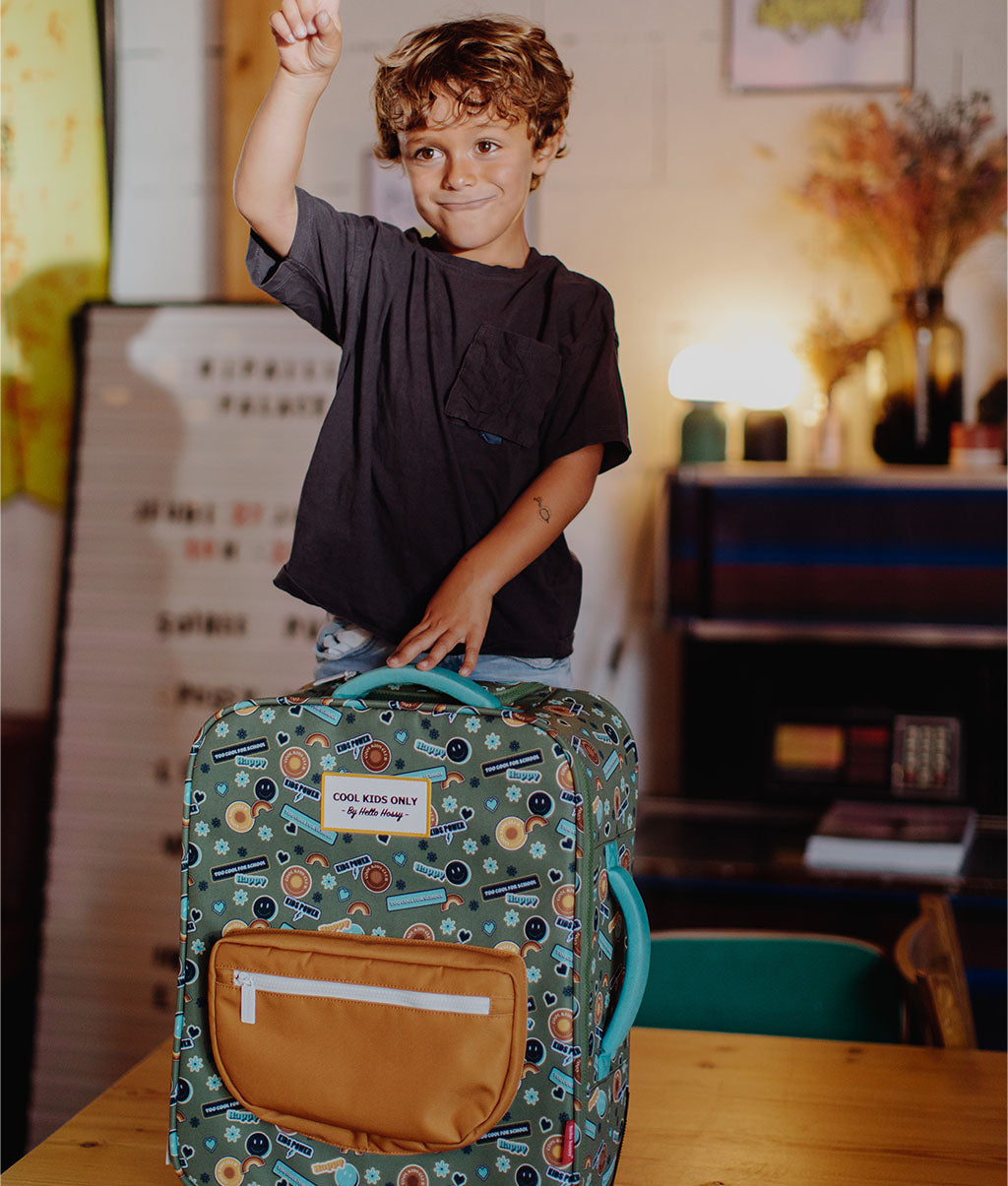 Mala de viagem infantil Smiley, formato de cabine, com rodas, Cool Kids Only!