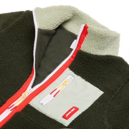 Casaco polar verde infantil com fecho de correr Hello Hossy