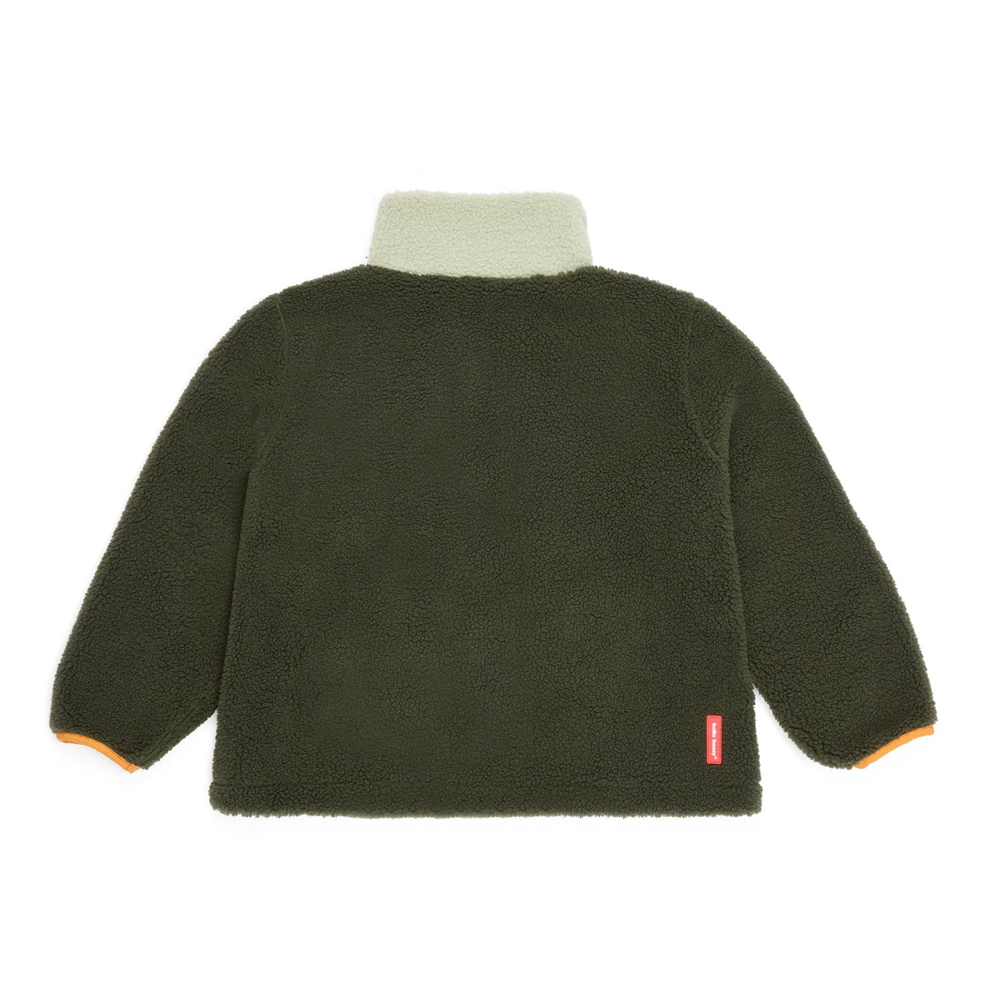 Casaco polar verde infantil, vista traseira Hello Hossy