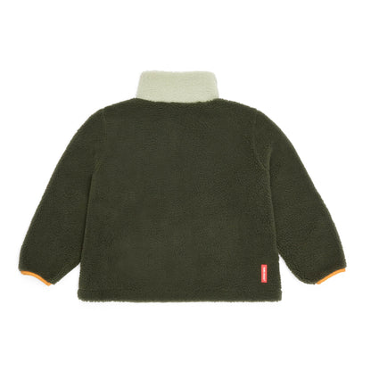 Casaco polar verde infantil, vista traseira Hello Hossy