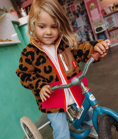 Casaco polar infantil leopard usado Hello Hossy