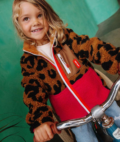 Casaco polar infantil leopard Hello Hossy